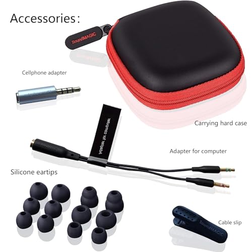 SoundMAGIC E80C Wired Earbuds with Microphone HiFi Stereo Earphones Noise Isolating in Ear Headphones Comfortable Fit Super Bass for Audiophile Gunmetal - Image 3