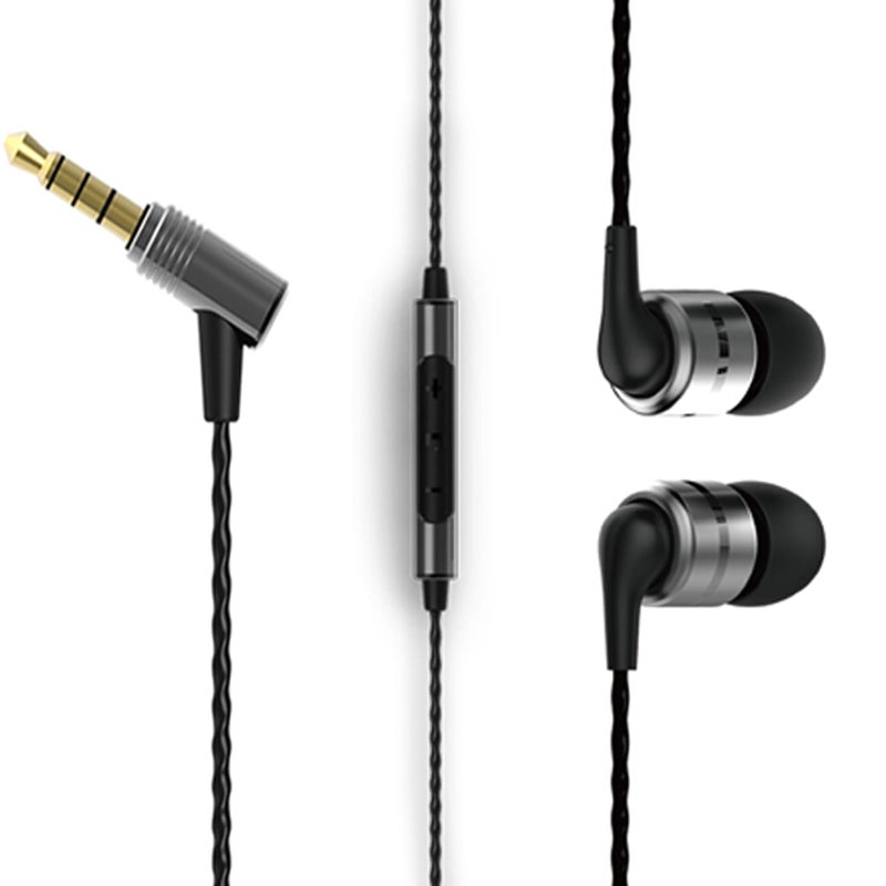 SoundMAGIC E80C Wired Earbuds with Microphone HiFi Stereo Earphones Noise Isolating in Ear Headphones Comfortable Fit Super Bass for Audiophile Gunmetal - Image 2