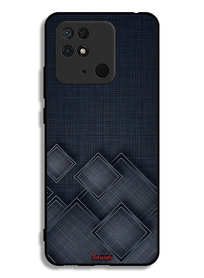 Tolwak غطاء حماية لهاتف Xiaomi Redmi 10C بنمط مربعات على القماش - Image 2