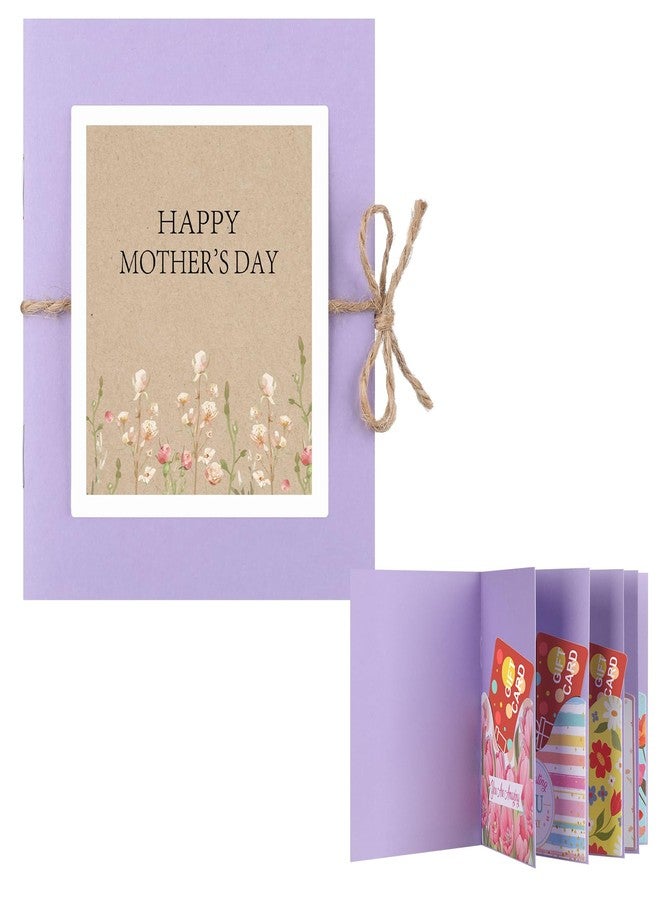 Skyygemm Mother's Day Gift Card Book Sleeves 5 Card Slots Mother's Day Appreciation Gift Cardholder 4.25 x 3.54 Inch Thank You Money Booklet for Appreciation Holiday Ornament - Image 1