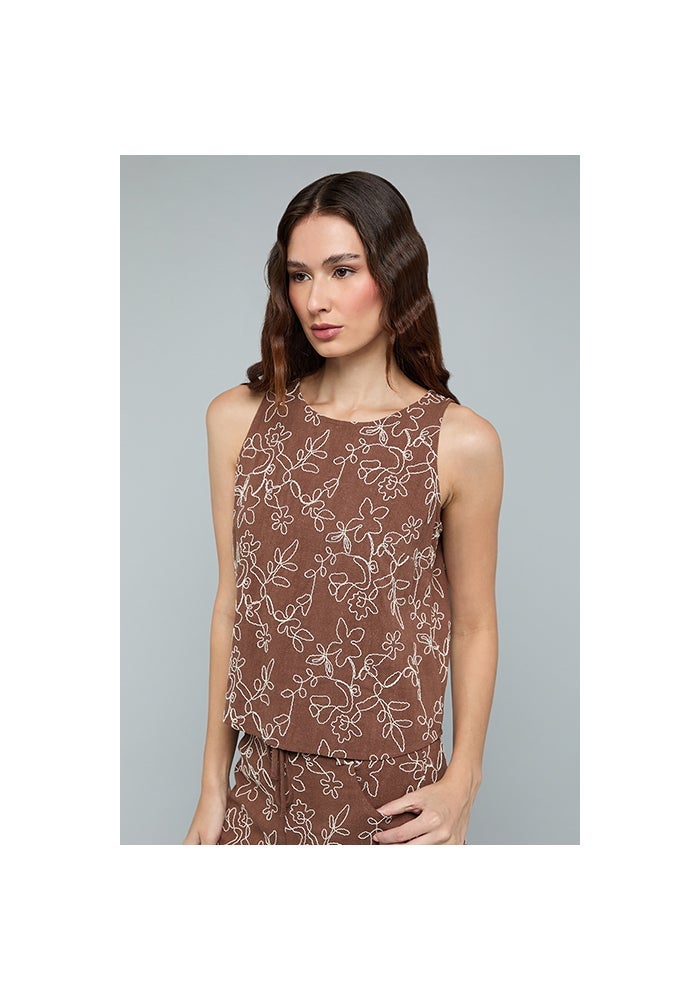 R&B Embroidered Sleeveless Top - Image 2