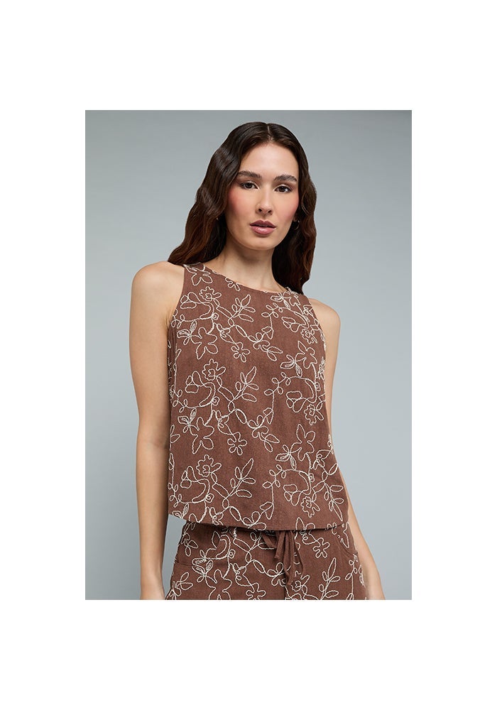 R&B Embroidered Sleeveless Top - Image 1