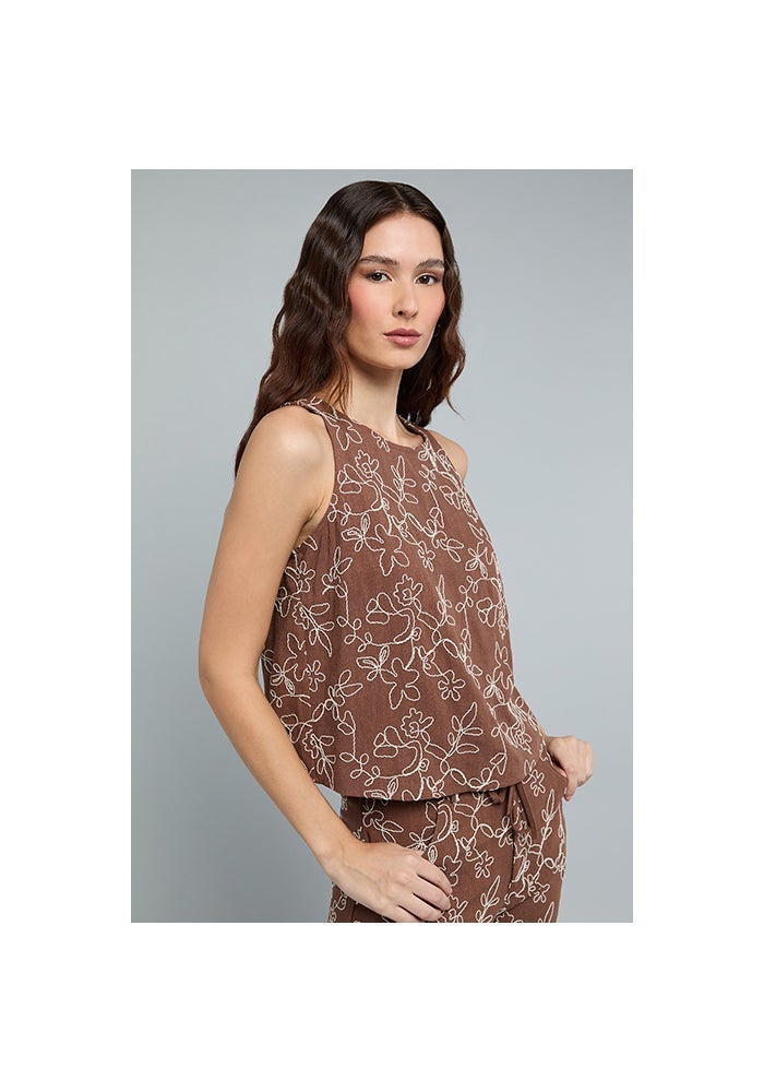 R&B Embroidered Sleeveless Top - Image 5