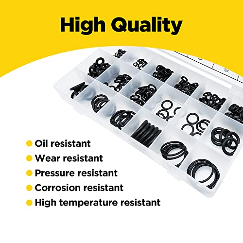 SUJADE 300 PCS Rubber O-Ring Assortment Kit, O Rings Seal Gasket Rubber Washer Assortment, O-Rings Gaskets Washers for Car, Plumbing, Faucet, Mechanic, Repairs, Air or Gas Connections - Image 2