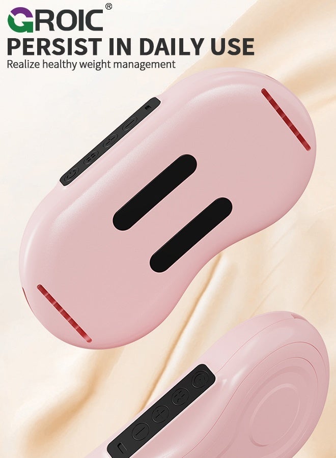 GROIC Slimming Belt, Abdominal Massager Portable Weight Loss Machine with 6 Massage Modes,Heating Pad for Period Cramps, Electric Waist Belt Device,Electric Fast Heating Belly Wrap Belt(Pink) - Image 4