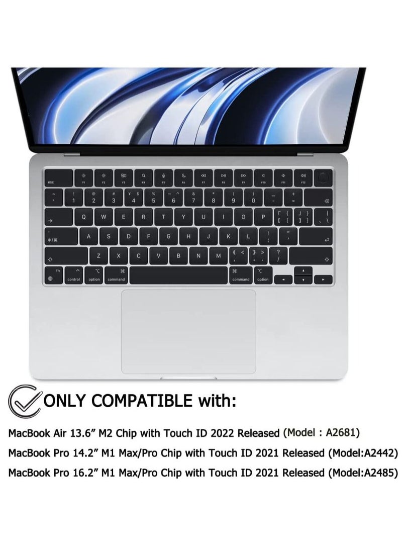Generic Keyboard Cover Skin Compatible for MacBook Air 15.3" M2 A2941/M3 A3114/M4 A3241, MacBook Air 13.6 M4 A3240/A2681 M2/M3 A3113, MacBook Pro 14 A3112/A3185/A3401/A2442/A2779/A2992/A2918 M1 M2 Pro/Max M3 M4 & MacBook Pro 16 A3403 A3186 A2991 A2485 A2780,Black  - Image 4
