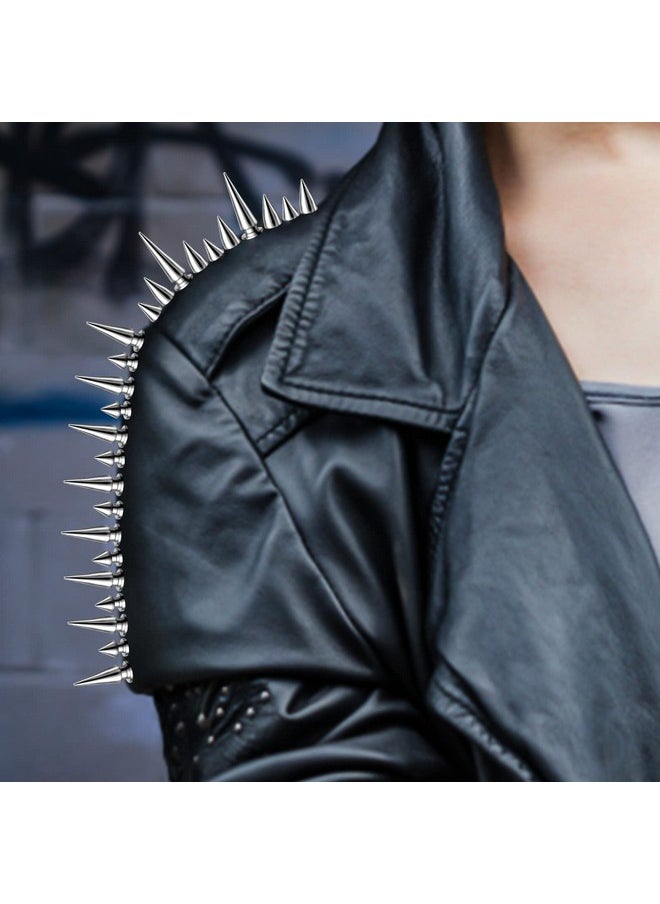 Hapy Shop - 200 Sets Cone Spikes And Studs Silver Screwback Studs Rivets Metal Tree Spikes Studs Punk Spikes For Leather Craft Clothing Shoes Accessories Diy Craft Decoration,Multiple Sizes In A Box - Image 1