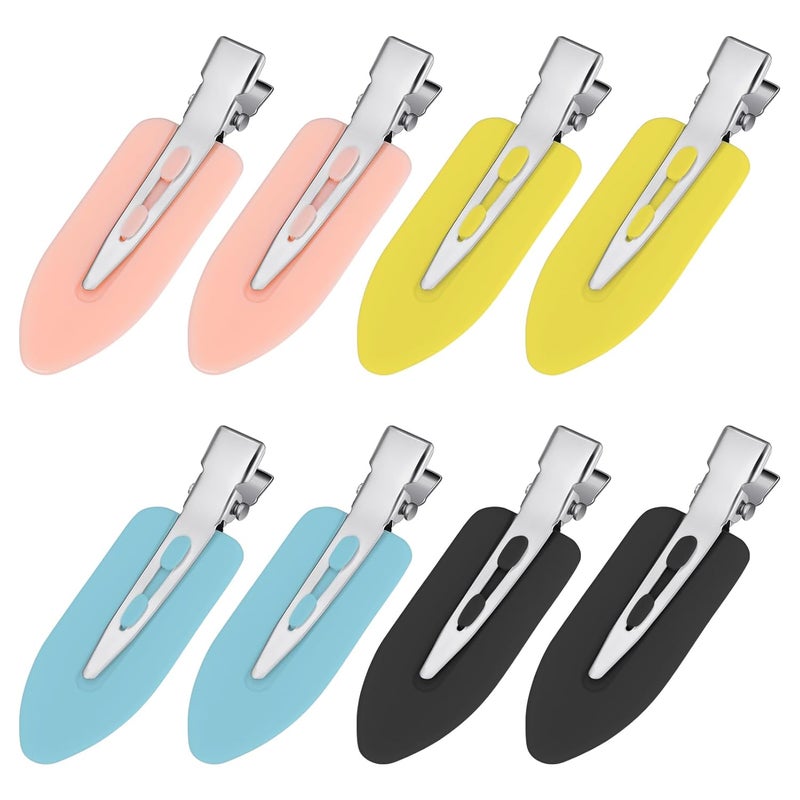 MADHOLLY 8Pcs No Bend No Crease Hair Clips  Styling Duck Bill Clips Alligator Hair Barrettes for Styling Sectioning Small Gifts for Women Girl Salon Hairdressing Bangs Yellow  Blue  Pink  Black
