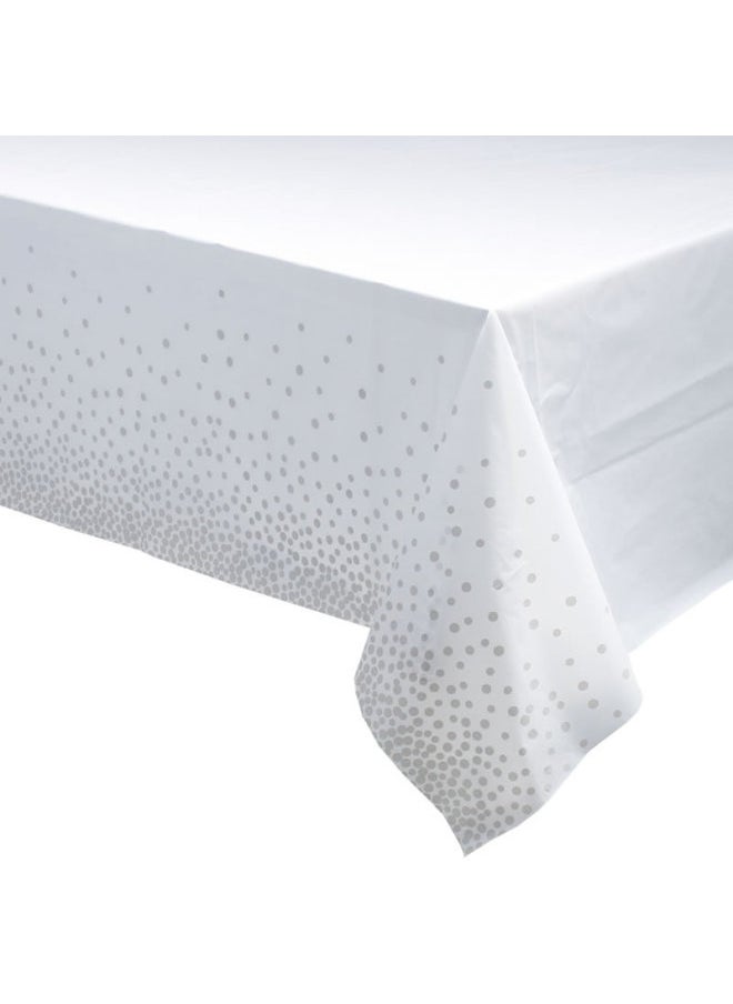 Generic Dot Disposable Tablecloth Gold And Silver Coffee Wave Dot Rose Gold Bronzing Dot Tablecloth 54x108in-Color:Silver-gradient Dot 1.37x 2.74 M  - Image 1