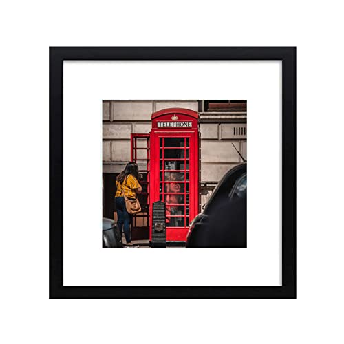 PWTAKO 12x12 Picture Frame Set of 6, Display Pictures 8x8 with Mat or 12x12 Without Mat for Wall Mounting,Black - Image 2