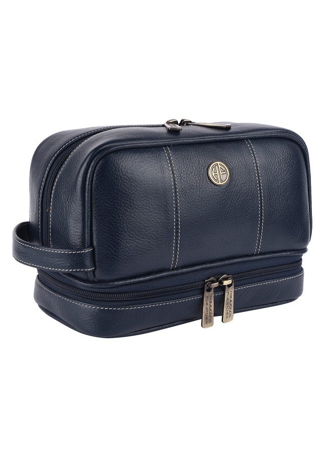  هاموندز فلاي كاتشر حقيبة أدوات الزينة الجلدية الأصلية HAMMONDS FLYCATCHER للرجال، باللون الأزرق | مجموعة أدوات الزينة الجلدية 11 سم | حقيبة أدوات الزينة | حقيبة أدوات الحلاقة | حقيبة أدوات الزينة للسفر | منظم أدوات العناية الشخصية | حقيبة أدوات الزينة مخيطة يدويًا، مقاس واحد - Image 1