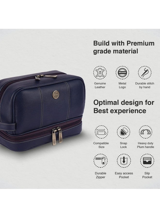  هاموندز فلاي كاتشر حقيبة أدوات الزينة الجلدية الأصلية HAMMONDS FLYCATCHER للرجال، باللون الأزرق | مجموعة أدوات الزينة الجلدية 11 سم | حقيبة أدوات الزينة | حقيبة أدوات الحلاقة | حقيبة أدوات الزينة للسفر | منظم أدوات العناية الشخصية | حقيبة أدوات الزينة مخيطة يدويًا، مقاس واحد - Image 3