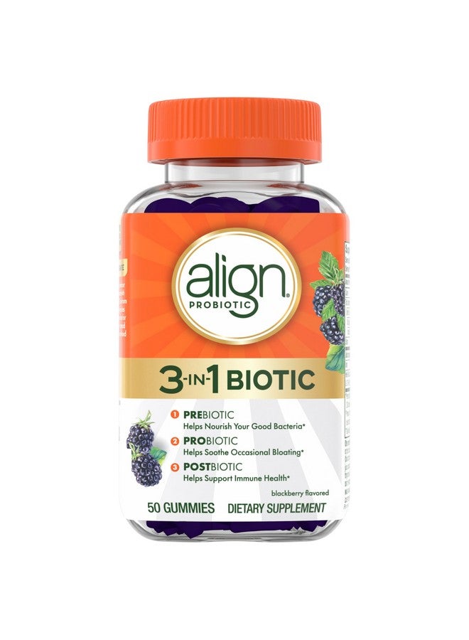 ألاين ألين بروبيوتيك، 3 في 1 حلوى جيلاتينية حيوية، بريبيوتيك + بروبيوتيك + بوستبيوتيك، العلامة التجارية الأولى للبروبيوتيك التي يوصي بها الأطباء‡، تساعد في تخفيف الانتفاخ العرضي*، بنكهة التوت الأسود، 50 حلوى جيلاتينية - Image 1