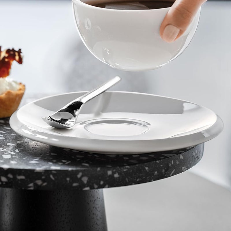 Villeroy & Boch Villeroy  Boch NewMoon Collection Coffee Cup Saucer Premium Porcelain Made in Germany Dishwasher and Microwave Safe 65 in White - Image 3