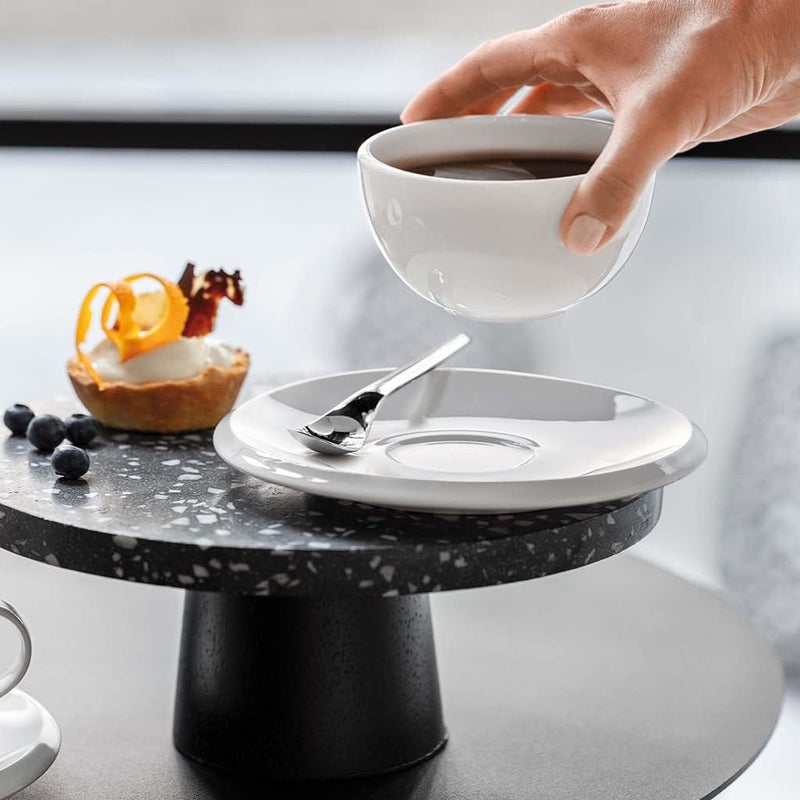 Villeroy & Boch Villeroy  Boch NewMoon Collection Coffee Cup Saucer Premium Porcelain Made in Germany Dishwasher and Microwave Safe 65 in White - Image 5