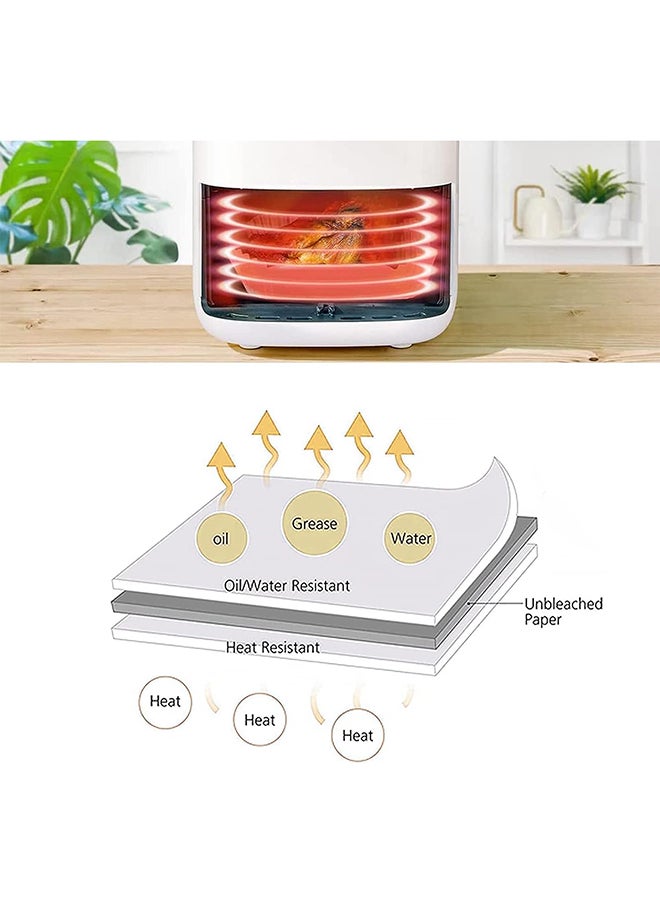 SKY-TOUCH 100 Pieces Disposable Non Stick Air Fryer Paper Liners Square Food Grade Baking Paper, 16cm, Brown  - Image 4