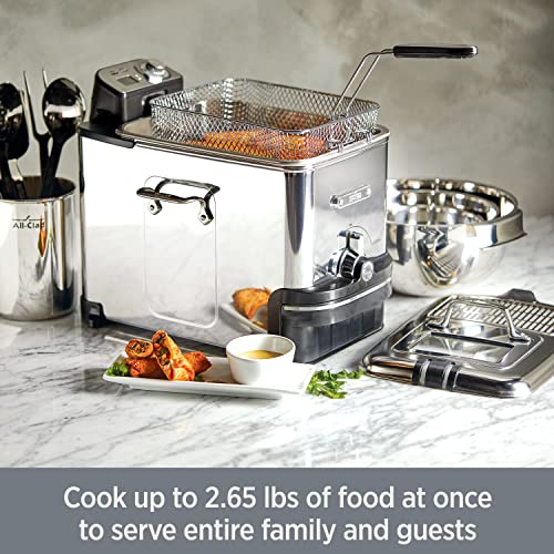 All-Clad Electric Deep Fryer with Basket and Lid, Stainless Steel Deep Fryer for Home Use, 1700W, Dishwasher Safe - Image 2