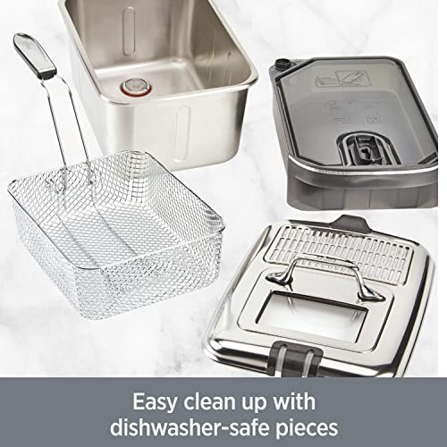 All-Clad Electric Deep Fryer with Basket and Lid, Stainless Steel Deep Fryer for Home Use, 1700W, Dishwasher Safe - Image 3