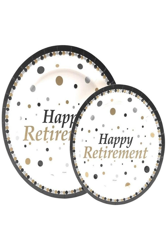 أوجامي تكفي 30 شخصًا. مجموعة كاملة لحفلة تقاعد سعيدة. أطباق ورقية للعشاء 9 بوصات، أطباق ورقية للحلوى 7 بوصات، أكواب 12 أونصة، مناديل ورقية ثلاثية الطبقات. موضوع حفلة تقاعد سعيدة. - Image 3