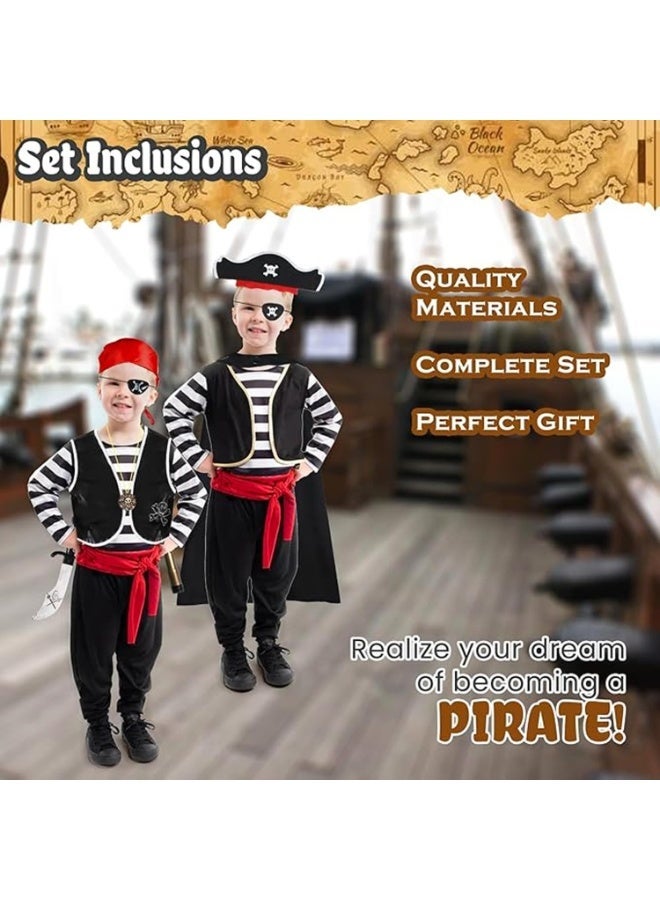 BrainGiggles Pirate Costume Set for Kids Boys | Pirate Outfit for Halloween, Party & Fancy Dress Apparel - Image 2