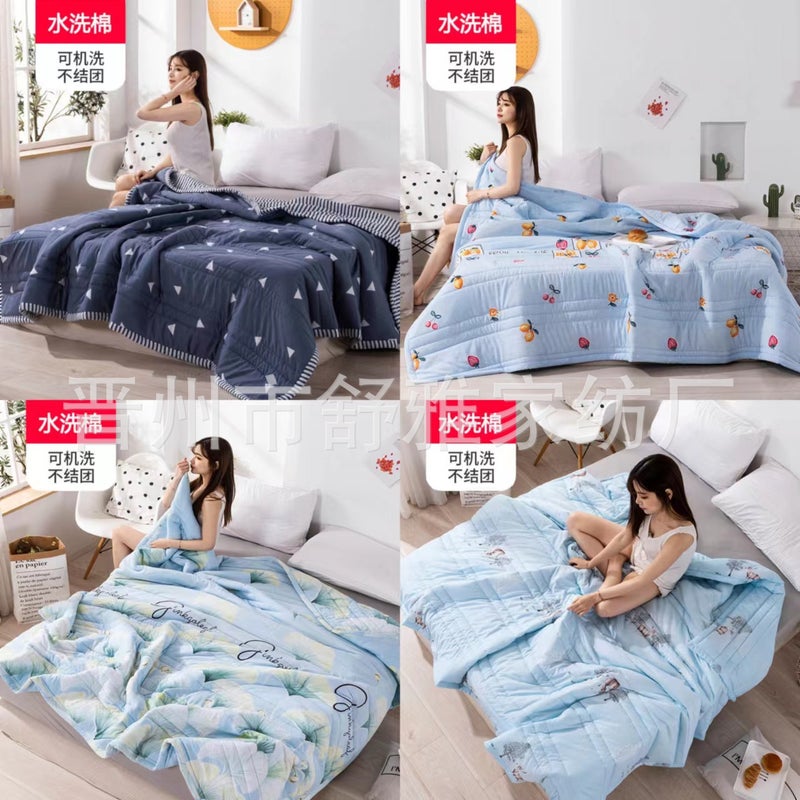 Washed Cotton Summer Quilt, Double Air-Conditioning Quilt, Thin Quilt, Machine Washable Children'S Quilt, Gift Quilt, Breathable And Cool - Image 3
