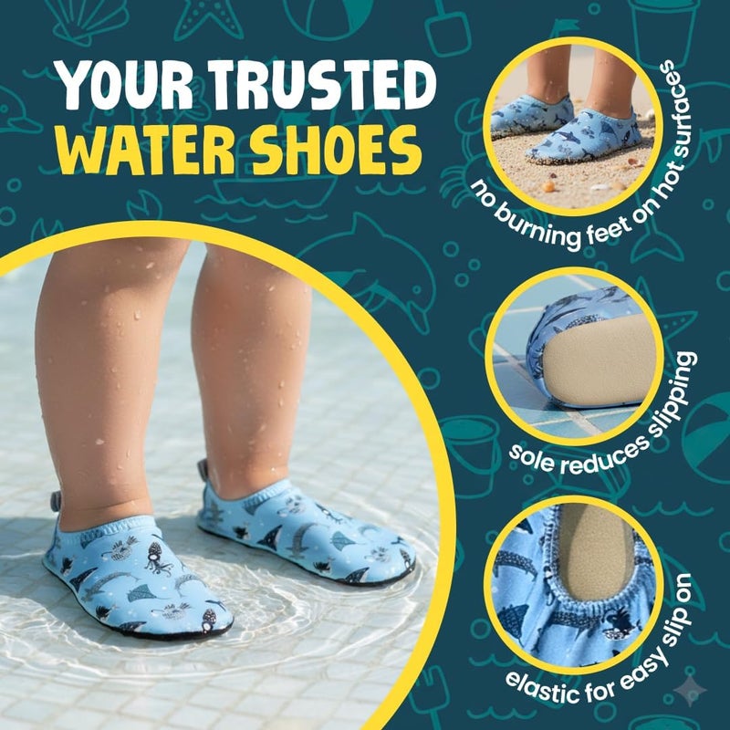 Slipstop Space saving AntiSlip Shoes for Kids - Quick-Dry Aqua Socks Beach Shoes for Kids - Barefoot Shoes for Water Sports Yoga Exercise Gulf climate tested upgraded quality - Image 2
