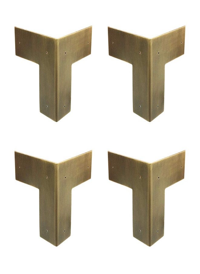 Tiazza 4Pcs Antique Pure Brass Heavy Duty Corner Protectors Braces Classical Furniture Tables and Chairs Cabinet Corner Guard (Antique Bronze) - Image 1