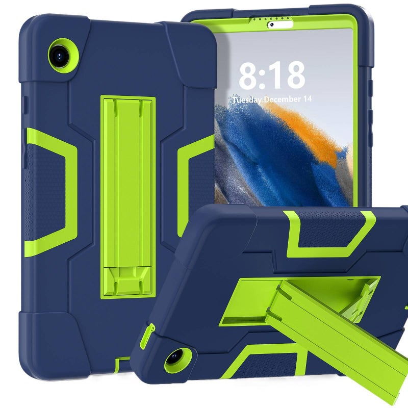 حافظة سامسونج تاب مقاومة للصدمات متوافقة مع Samsung Galaxy Tab A11 Plus / Samsung Galaxy Tab A8 باللون أخضر مع غطاء حماية ووظيفة حامل وحمل يومي للتابلت مقاوم للصدمات بوظيفة حامل S. - Image 1