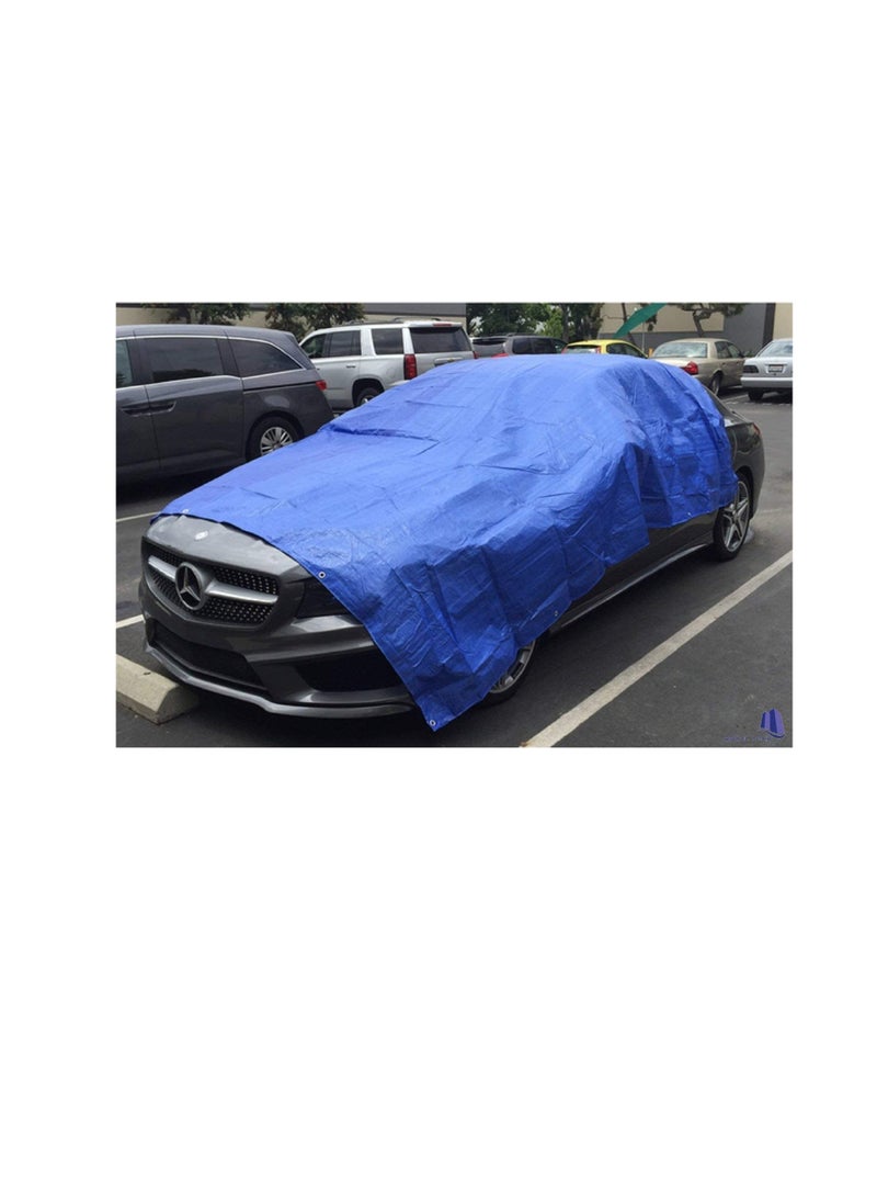 غطاء أرضي مقاوم للماء غطاء خيمة مأوى غطاء مطر مقاوم للغبار غطاء مشمع (50 × 50 ، أزرق) - Image 2