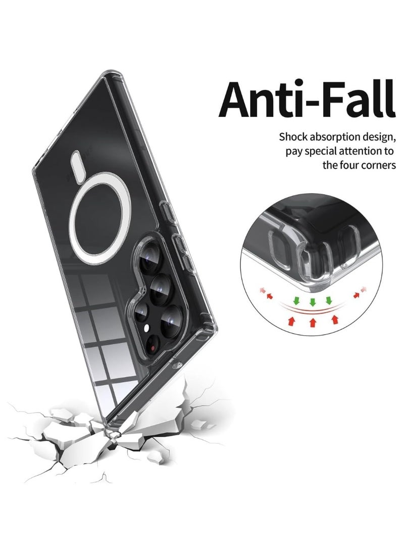 Magnetic Case for Samsung Galaxy S25 Ultra 5G 1.5mm, [Anti-Yellowing],  Protection, Hard Back Protective Cover, Compatible with MagSafe (Clear, Samsung Galaxy S25 Ultra 5G 1.5mm) - Image 3