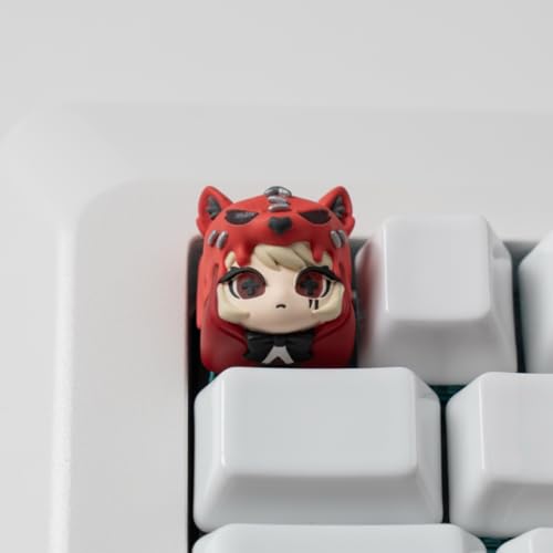 ULTRAEQUIP Artisan Keycaps, Cute Kawaii Red Riding Hood-Keycaps, Shine Through Resin Handmade, Single 1U Replace Key for ESC Key Mechanical Keyboard - Image 3