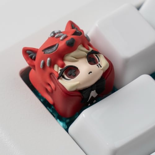 ULTRAEQUIP Artisan Keycaps, Cute Kawaii Red Riding Hood-Keycaps, Shine Through Resin Handmade, Single 1U Replace Key for ESC Key Mechanical Keyboard - Image 2