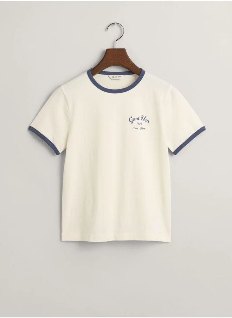 غانت Gant Teen Girls Script Graphic T-Shirt