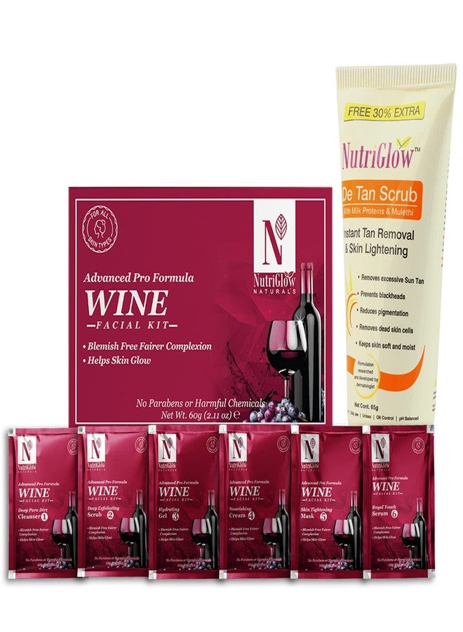 نيوتريجلو مجموعة نوتري جلو ناتشورالز المتقدمة للعناية بالوجه بالنبيذ (60 جم) ومقشر إزالة التسمير (65 جم) لإزالة التسمير الفوري وتفتيح البشرة، عبوة من قطعتين - Image 1