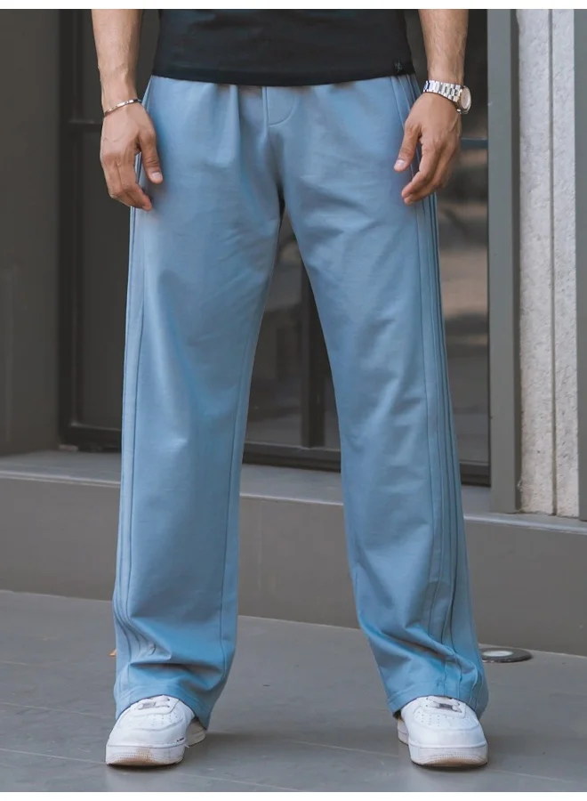 مانياك بنطلون رياضي رجالي مانياك قطن رمادي فاتح سادة بثلاث طيات خفيفة