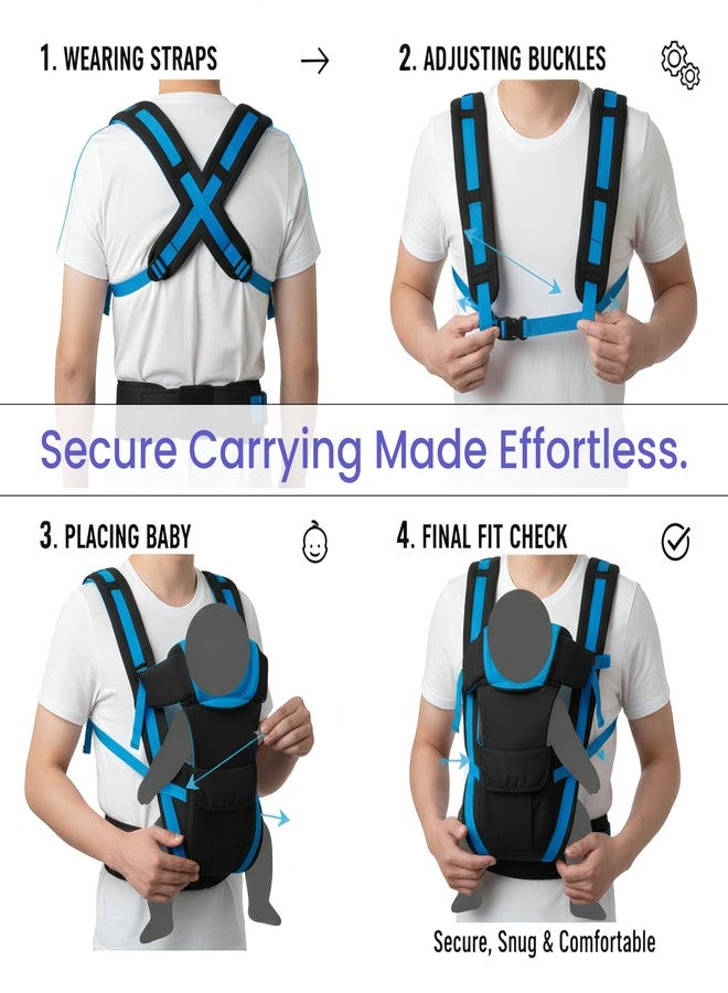 سنابترون حقيبة حمل الأطفال سنابترون للأطفال من عمر 0-3 سنوات - حقيبة حمل مريحة للمواليد الجدد | حقيبة حمل قابلة للتعديل | حقيبة حمل أطفال بأربعة أوضاع حمل | حقيبة حمل أطفال مزودة بدعامة للرأس وحزام أمان وأحزمة بإبزيم للأطفال من عمر 0-24 شهرًا - Image 2