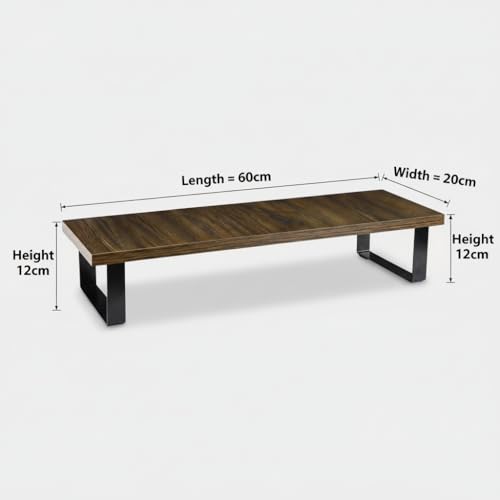 flux Monitor Stand Wooden | Monitor Stand Riser | PC Stand For Desktop Table | Non Slip, Material: Particle Board & Metal Brown - Image 3