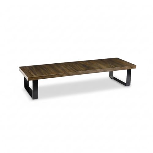 flux Monitor Stand Wooden | Monitor Stand Riser | PC Stand For Desktop Table | Non Slip, Material: Particle Board & Metal Brown - Image 2