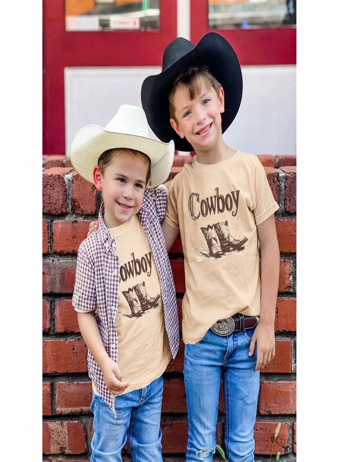 KEKEMI Toddler Baby Boys Cowboy Shirts Western Retro Graphic T Shirt Rodeo Party Outfit Summer Tees Short Sleeve Tops Clothes(Beige,18-24Months) - Image 4