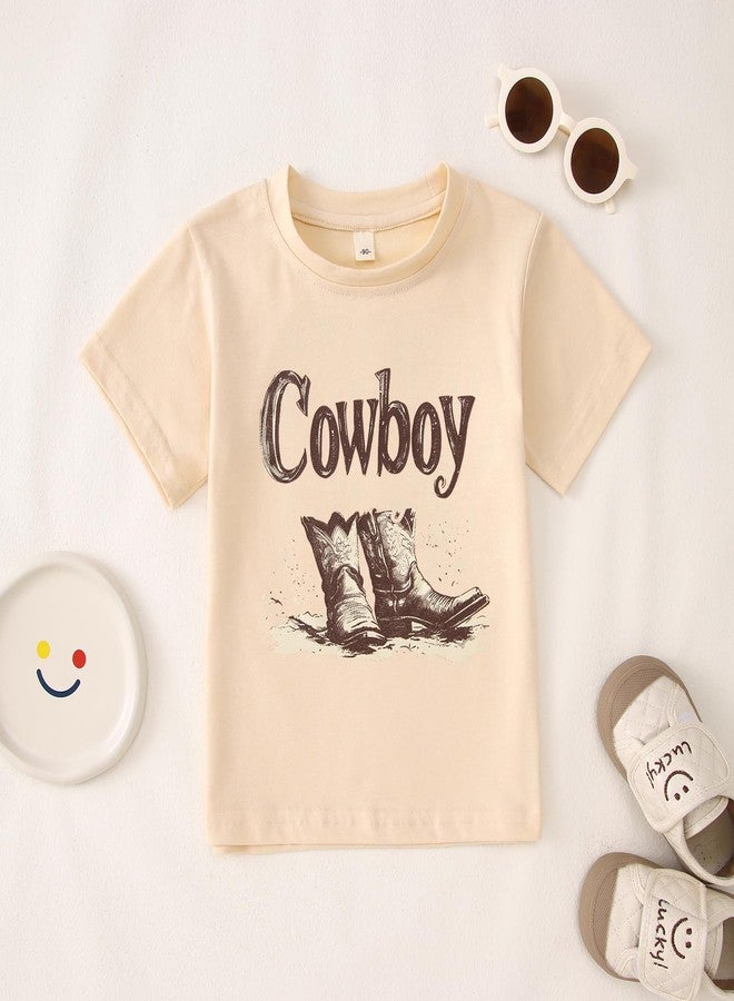 KEKEMI Toddler Baby Boys Cowboy Shirts Western Retro Graphic T Shirt Rodeo Party Outfit Summer Tees Short Sleeve Tops Clothes(Beige,18-24Months) - Image 5
