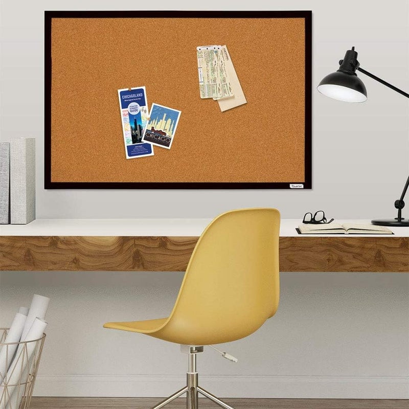 Quartet Cork Bulletin Board Framed Corkboard 2 x 3 Black Frame Message Board Vision Board MWDB2436BK - Image 2
