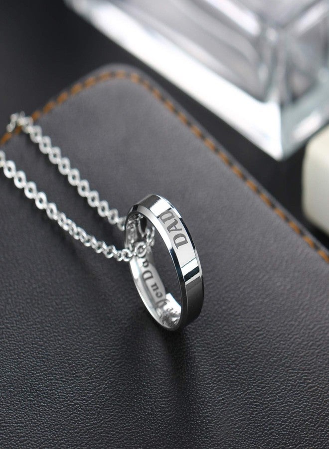 YEEQIN Mom Dad Daughter Son I Love You Ring Pendant Necklace Gifts For Family Member Ring Necklace (Dad) - Image 4