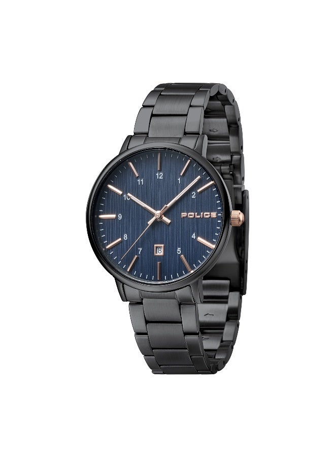 Men Polaris Black Stainless Steel Bracelet Analog Watch for Men, 34mm
