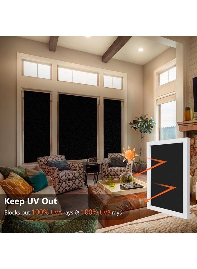 إتش كيو جيمنغ غشاء تعتيم النوافذ، غشاء نافذة للخصوصية، غطاء تعتيم كامل، مانع للضوء بنسبة 100%، تظليل النافذة، لاصق ثابت، مانع لأشعة الشمس، التحكم في الحرارة، مضاد للأشعة فوق البنفسجية، مقاوم للخدش، مناسب للمنزل والمكتب - Image 3