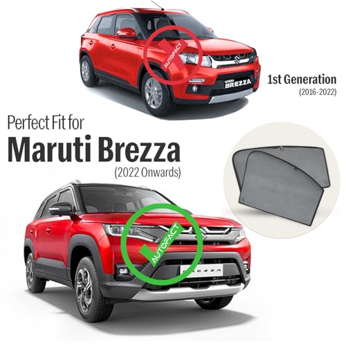 Autofact Car Sunshades for Maruti Brezza (2022 to 2025), UV Protection, Useful Car Accessories, Custom fit Sun Shades for Side Windows, Set of 6 - Image 2