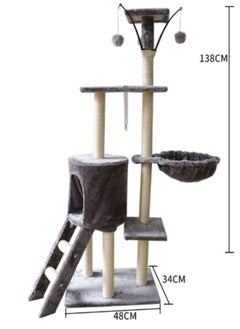 Multi-Level Kitten Play Tree with Scratching Post and Ladder