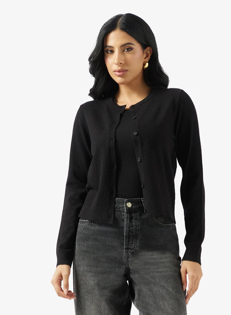 VERO MODA Vicky Long Sleeve O-Neck Button Cardigan
