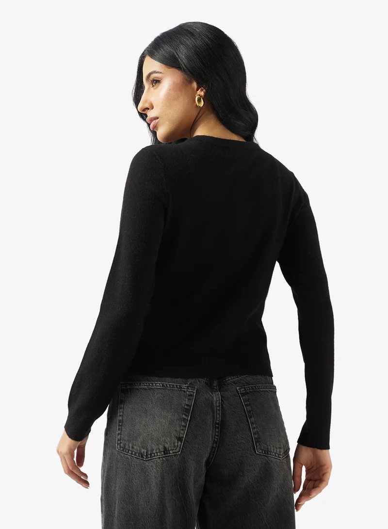 VERO MODA Vicky Long Sleeve O-Neck Button Cardigan