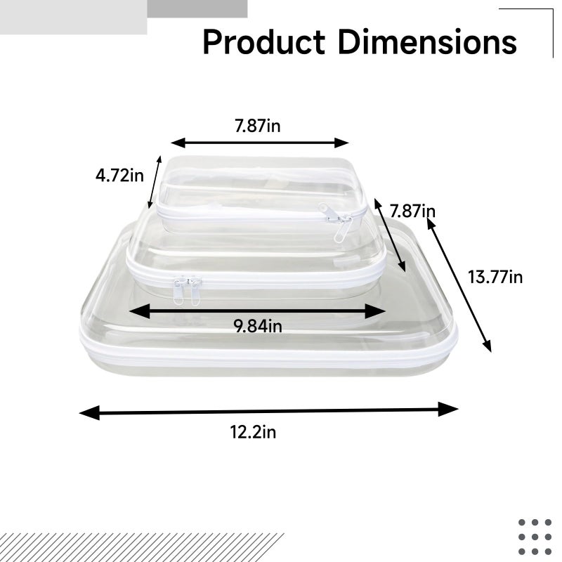 Clear Hard Plastic Zip Organizer Bags For Makeup Toiletries Toys Multi Size Travel Storage - Image 5