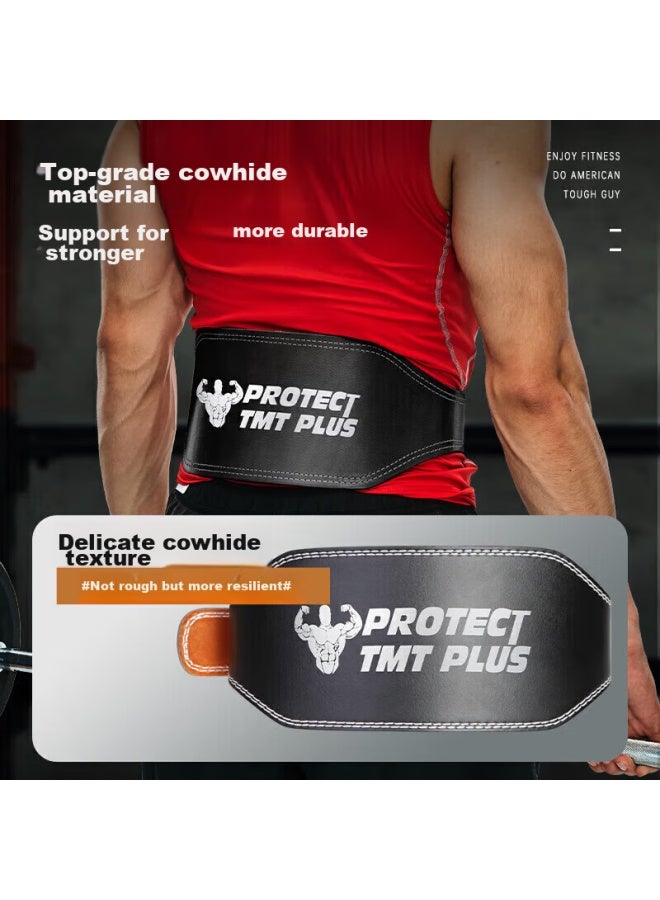 Tmt Fitness Waist Belt, Back Support Belt, Squatting, Weightlifting, Deadlift, Sports Cowhide Belt, Weighted Strength Lift, Waist Support, Waist Wrap - Image 4